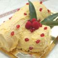Tronco de Navidad de crema de yogurt y frutos[...]