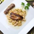 Pochas con foie