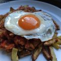 HUEVO FRITO CON PISTO Y PATATAS