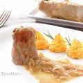 Solomillo en salsa de whisky y patatas duquesa