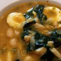 SOPA DE BACALAO , ESPINACAS Y ALUBIAS
