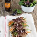 Rollitos balsámicos de ternera con verduras