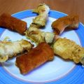 Rollitos de berenjena y langostino