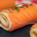 Rollitos de salmón y queso Gouda
