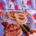 Hamburguesas caseras de jamón y aros de cebolla[...]