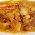 Patatas revolconas con chistorra thermomix