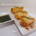 Rollitos de gamba con salsa de soja