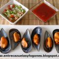 Mejillones dos salsas