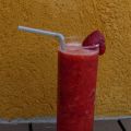 Fresas con zumo de naranja... en granizado