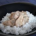 Volcán de basmati con pollo a la coca-cola
