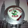 TARTA DE CORAZÓN CON PENSAMIENTOS.
