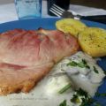 Paleta asada con champiñones al roquefort