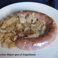 Butifarra con Cebolla al Vino