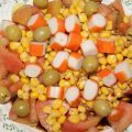 Ensalada de tomate y cangrejo