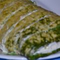 rollo de espinacas con queso y salmón