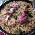 Arroz con salmonetes para uno