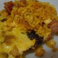 Arroz  con costra (conejo, embutido y huevo)