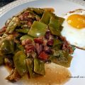 Judías verdes fritas con jamón