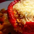 Pimiento relleno con patatas al mojo