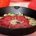 Pizza de Calabacín, Salami y Gorgonzola