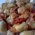 ALCACHOFAS CON CHORIZO DE PAVO