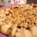 Galette de melocotón con crumble de almendra