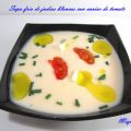Sopa fría de judías blancas con caviar de tomate