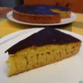 Bizcocho de vainilla con cobertura de chocolate