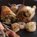 Calamares con setas y escamarlanes