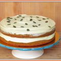 Tarta de calabaza con chocolate blanco y yogur.