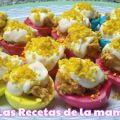 Receta de huevos rellenos de colores