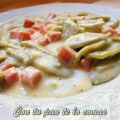 FOGLIE D'ULIVO CON BECHAMEL Y JAMÓN YORK
