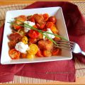 Ensalada tibia de tomates Sherry con mozzarella