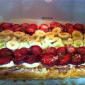 TARTA DE KIWI, PLATANO Y FRESAS
