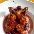 Pollo con cerezas y cerveza