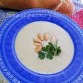 Crema de puerros y almendras