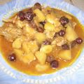 Pollo al curry con arándanos