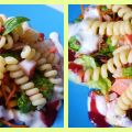 Ensalada de pasta con salsa de yogur