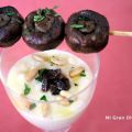 CREMA DE PATATA CON PIÑONES Y  PORTOBELLOS