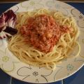 Espaguetis con boloñesa de berenjena