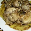 Pollo al ajillo con patatas