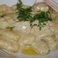 Gnocchis con crema de Mascarpone y Setas.
