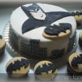 TARTA FONDANT DE BATMAN Y TARTA PARA UN[...]