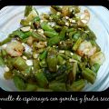 REVUELTO DE ESPÁRRAGOS Y GAMBAS CON FRUTOS SECOS