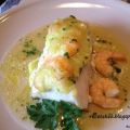 Merluza con langostinos en soufflé