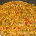 Paella vegetal con arroz integral