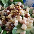 Ensalada agridulce de espinacas con pera