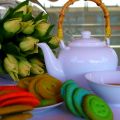Botones de Macadamia y té