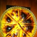 Pastel de puerros y gambas