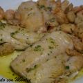 Pescado con gambas al ajillo
